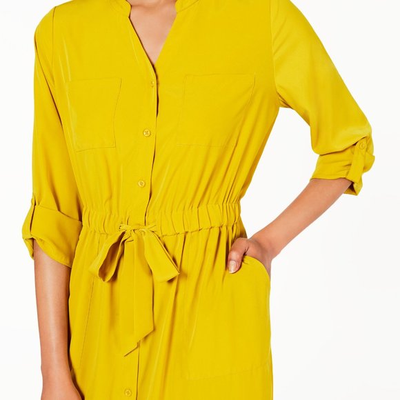 Alfani Graphic Oasis Shirtdress in Yellow Sz 16P NWT - Picture 4 of 16